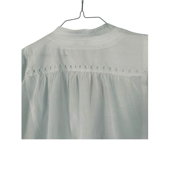 NWT Madewell Puff-Sleeve Band-Collar Shirt Size 12 - Picture 3 of 10